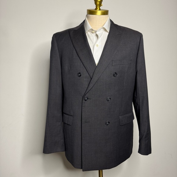 Calvin Klein Other - Calvin Klein Extreme Slim Fit Charcoal Wool Double Breasted Blazer 44R